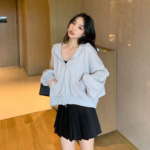 진짜 진짜 가격 한국 스타일 여성 의류 게으른 스타일 후드 풀오버 루스 캐주얼 가디건 스웨터 자켓