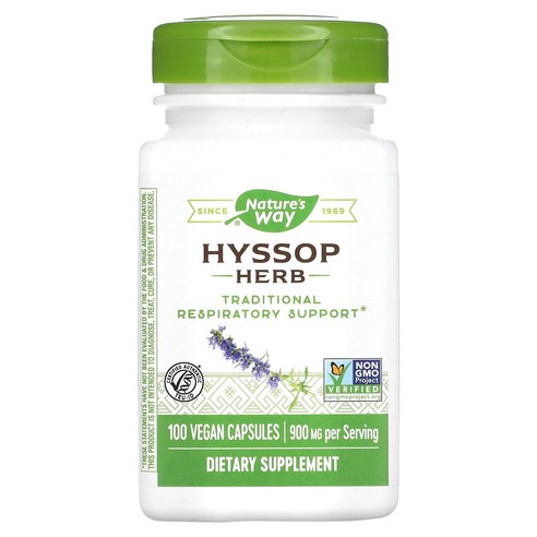 네이처스웨이 Hyssop 허브 450mg 100베지캡슐, 1개, 100정