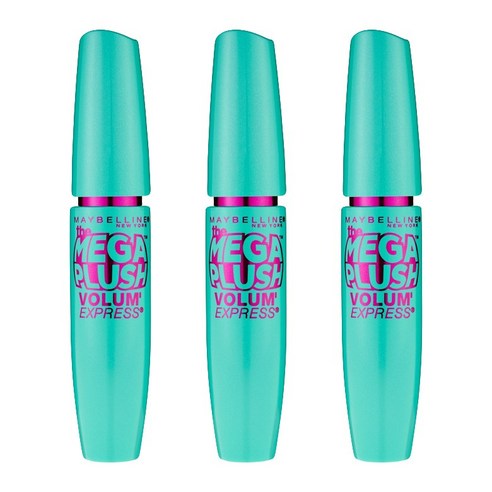 메이블린 볼륨 익스프레스 더 메가 플러시 마스카라 9ml, Brownish Black, 3개