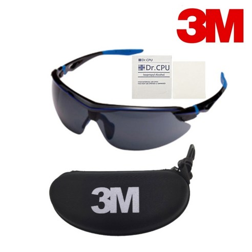 3M 보안경 AP-302SG +보안경 케이스 안경테 소독용 알콜솜 2매, 1세트