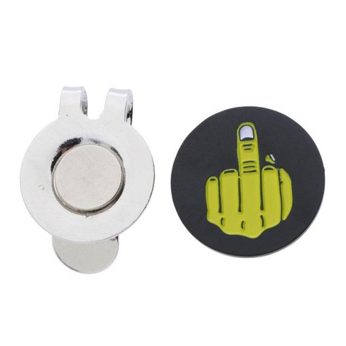 이동식 볼 마커가 있는 골프 모자 클립 모자에 쉽게 부착, 블랙 옐로우, 금속