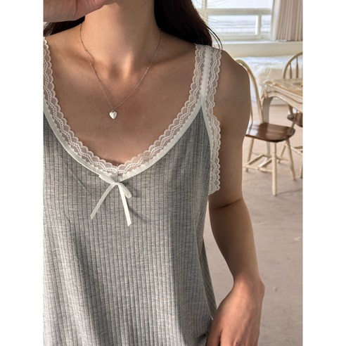 52홈 순면 나시 잠옷 세트, 여름밤의 편안한 숙면을 책임지다.