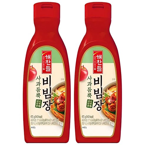 해찬들 사과듬뿍 비빔장, 470g, 2개