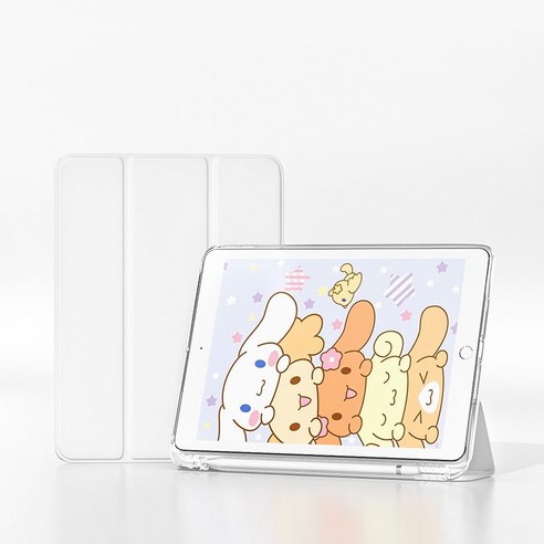 아이패드 케이스 태블릿 접이식 보호, 투명펜슬롯퓨어화이트컬렉션플러스, 아이패드에어3(10.5인치)