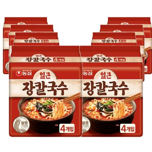 농심 고시원 자취템 야식 얼큰장칼국수(103gX32) pc방 만화방 해장, 4개