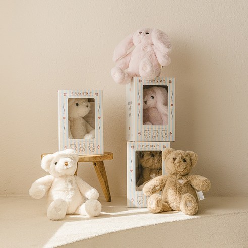 돗투돗 아기 신생아 봉제인형 버디 애착인형 곰 토끼 출산선물, 돗꼼(베이지)