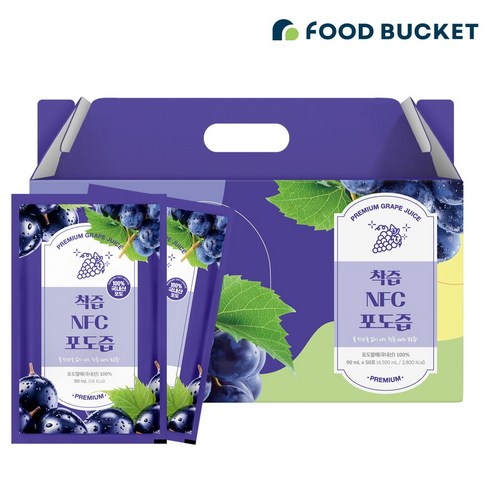 푸드버킷 NFC 착즙 포도즙 50포, 90ml, 100개, 90ml 푸드버킷 NFC 착즙 포도즙 50포, 90ml, 100개, 90ml