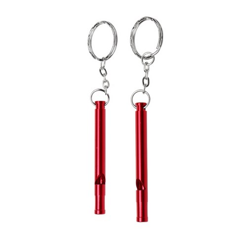 호루라기 / 비상 호루라기 / SOS 신호 호루라기 - 2개 / 야외 세트, 레드, 6.9*0.7cm, 알루미늄 합금