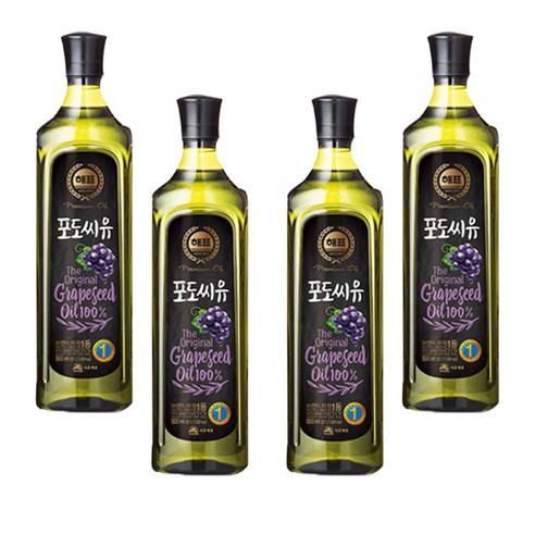 해표 포도씨유, 4개, 900ml