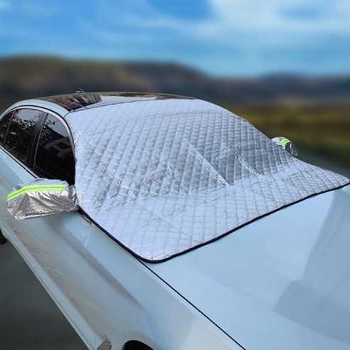 자동차 앞유리 보호 앞창덮개 사계절사용 차박 햇빛차단 방수 성에방지커버 슬림소녀 Car windshield cover, 은색