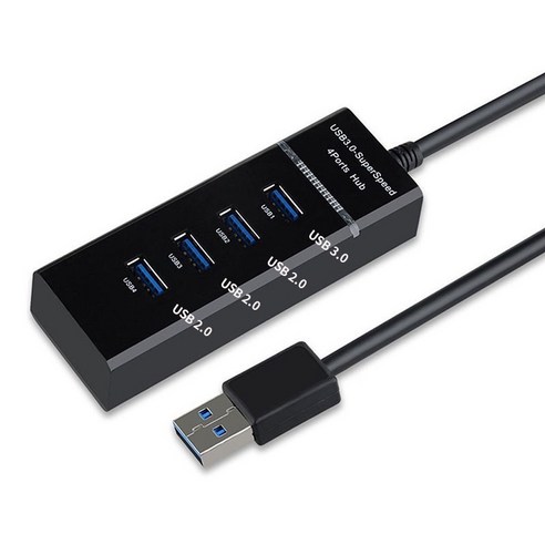 USB 확장기 HUB 3.0 4구 고속 허브 0.3m, black
