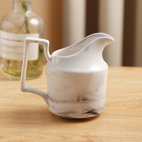 DFMEI.커피잔 세트요.Coffee cup set유럽식 15두 도자기 대리석 커피잔 세트 영국식 티타임 세트 세트입니다., 회색 우유 냄비, DFMEI.