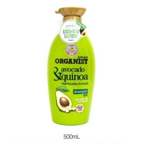 LG생활건강 오가니스트 아보카도&퀴노아+비오틴 샴푸 500ml, 1개