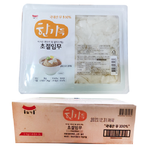 일가집 초절임무(냉면무절임)3kg 1box, 3kg, 4개