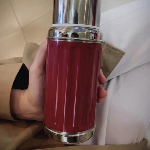 레트로 패션 스테인레스 스틸 절연 컵 남자와 여자의 차가운 유지 대용량 휴대용 간단한 원래 물컵, Mei La Red, 350Ml