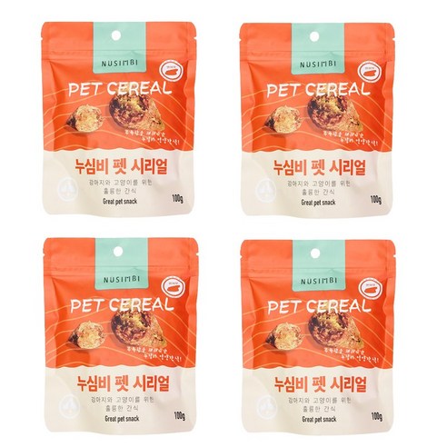 누심비 고양이 간식 비스켓 과자 캣간식 캣칩 건식, 4개, 100g, 시리얼(연어)