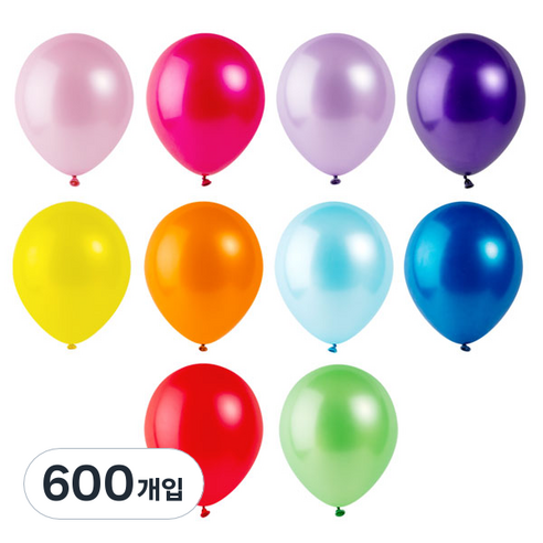 파티팡 펄 레인보우 라운드 풍선, 펄 레인보우(랜덤 발송), 600개입