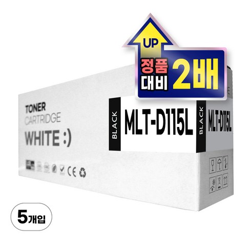 삼성 MLT-D115L 호환 토너 SL-M2620 M2620ND SL-M2670FN M2830 M2820, 5개, 검정