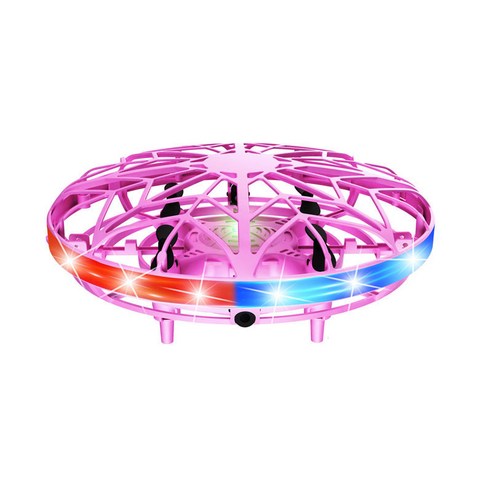 UFO 공중부양 스마트 빛나는 미니드론 완구 장난감[KC정품인증], 핑크, 1개