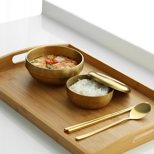 품격 있는 식탁을 완성하는 라온 스텐 티타늄 2인 반상기 세트