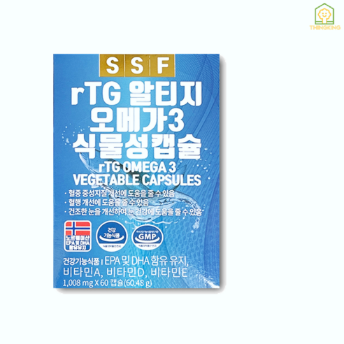 순수식품 rTG 알티지 오메가3 식물성캡슐 3개(3박스) 6개월분, 3개, 60정