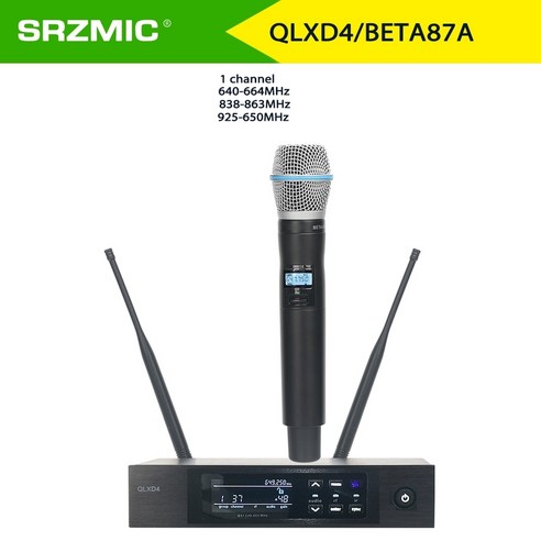 shure qlxd4 무선 마이크용 전문 qlxd4 qlxd4beta87 qlxd24 무선 베타 87 핸드헬드 마이크 시스템 마이크, 925-950MHz