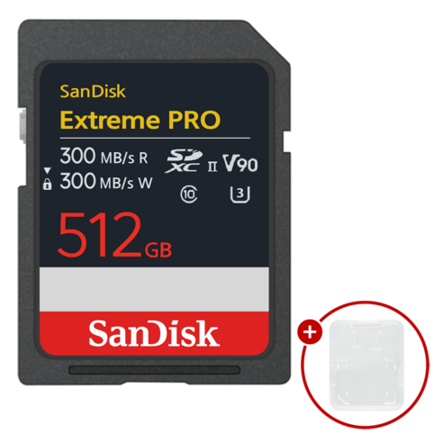 샌디스크 익스트림 프로 SD메모리카드 DXDM Extreme PRO UHS-II V90 + SD카드 케이스, 1개, 512GB