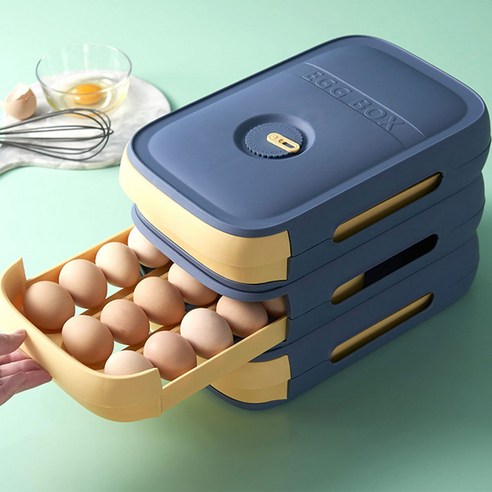 에그트레이 계란트레이 냉장고 계란 보관함 보관용기 케이스, 연블루