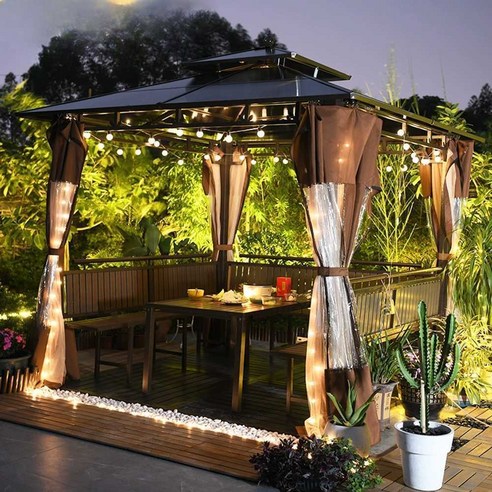 가제보 바베큐장 방갈로 파라고 파고라 야외 옥상, 2.5x2.5 4단파빌리온+좌석패널2개+테이블