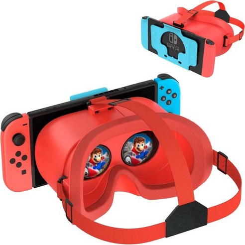 DEVASO Nintendo Switch OLED용 업그레이드된 VR 헤드셋 조절 가능한, Orange&Blue