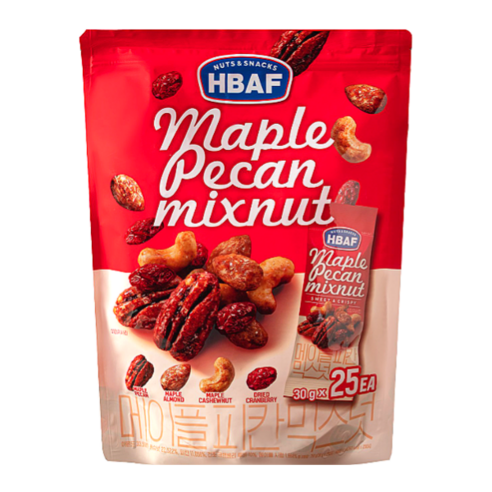 HBAF 바프 메이플 피칸 믹스넛 750g (30g x 25입)