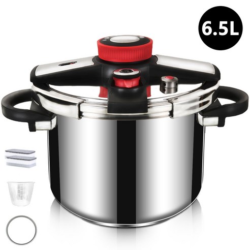 압력밥솥 소확행홈 압력솥 가정용 압력솥 3-10인용 6.5L 9L 대용량 304스텐 대형 멀티 압력솥 100kpa 압력 인덕션 가스레인지 겸용 C47, 1개 Best Top3