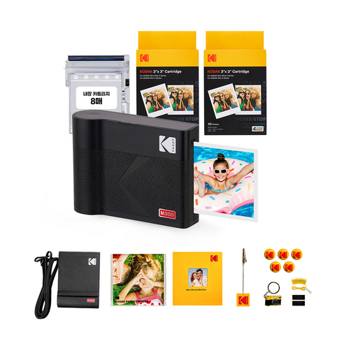 코닥 미니 3 ERA 블루투스 포토프린터 사진인화기 + 카트리지 68p + 액세서리 8종 번들 세트 블랙, B(블랙)