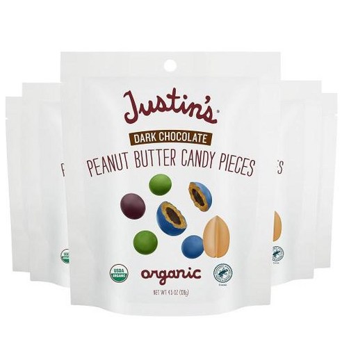 Justins 유기농 다크 초콜릿 땅콩 버터 캔디 피스 1276g45온스 6팩, 1.276kg, 6개