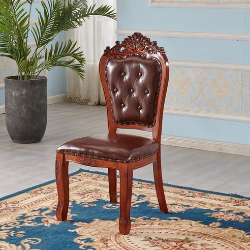 리바트식탁 추천 상품글리마켓 고급 식탁의자 원목 앤틱 인테리어 4인용 의자 가죽 카페 예쁜 디자인 북유럽풍 제품 사진