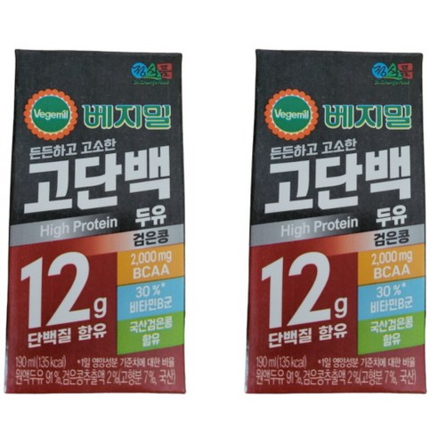 정식품 베지밀 고단백 두유 검은콩 190ml 16팩 베지밀 두유, 16개