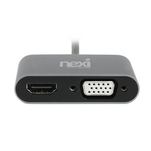 USB Type-C to HDMI RGB VGA 동시 출력 USB3.0 PD충전 컨버터 NX1313 nx-hk04p