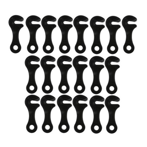 20pcs 플라스틱 텐트 천막 코드 로프 패스너 가이 라인 텐셔너, 블랙