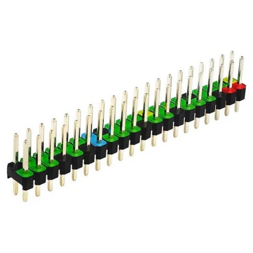 라즈베리 파이 GPIO 헤더 키트 20x2 핀 직각 제로 4B 3B + 3A +, 03 Black