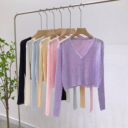 볼레로 크롭 니트 긴팔 가디건