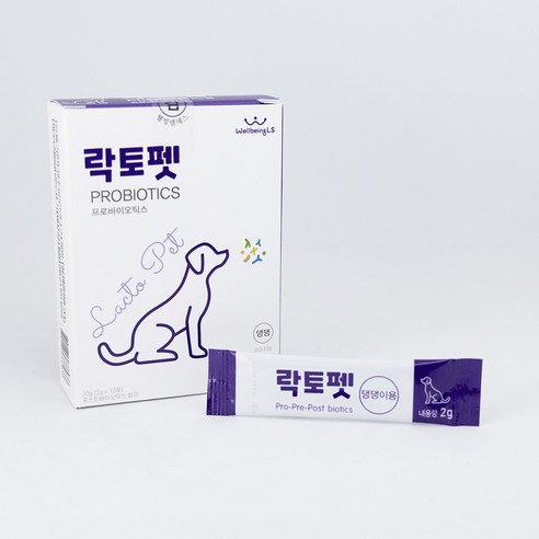 강아지유산균 락토펫 반려견 프로바이오틱스 - 프리바이오틱스 포스트바이오틱스 함유, 소화기능 개선, 1개