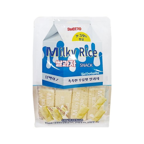 밀키 라이스 크래커 우유맛 밀크쌀과자, 5개, 240g