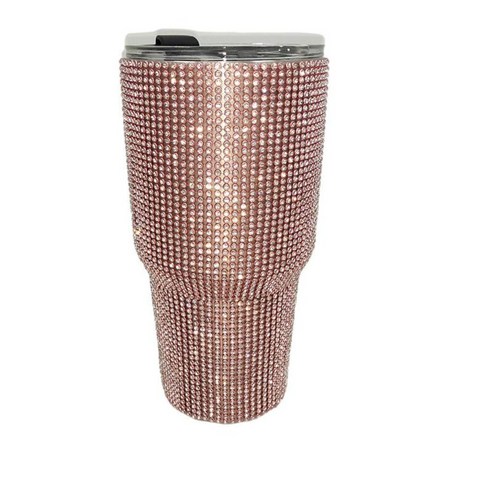 900ml 여행용 다이아몬드 물병 진공 플라스크 텀블러 컵, 스테인레스 스틸, 로즈 골든