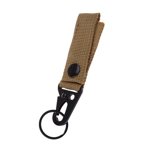 YSSHOP 전술 나일론 벨트 금속 Carabiner 후크 키 웨빙 버클 클립, 카키, 설명