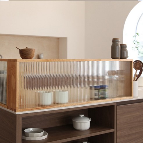 모루 강화유리 고무나무 원목 인테리어 주방 파티션 4size 3color, 1000, 월넛