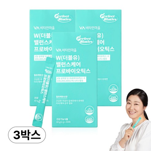 비타민마을 더블유 밸런스케어 프로바이오틱스 질 유래 유산균, 2g, 90개