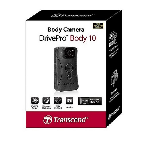 오토바이블랙박스  트랜센드 DrivePro Body 10 보안용 바디캠 (32GB 패키지) 산업재해/경찰/소방/보안/건설/경비/안전/호신용/블랙박스/배달/오토바이/자전거/킥보드 파인인포