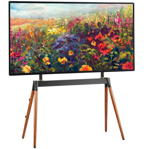 ETHU TV스탠드 모니터 받침대 이젤형 티비거치대 55-86인치 삼성 LG 호환가능, 블랙