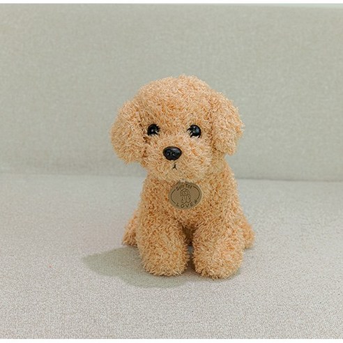 네이처타임즈 러블리 뽀글 강아지 인형, 다크브라운, 20cm