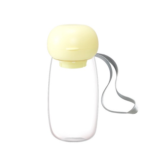 BellmeyPet 강아지물통 반려동물 휴대용 버섯 물병 550ml 원터치 휴대용 보틀 FREE 물통 물그릇, 옐로우, 1개
